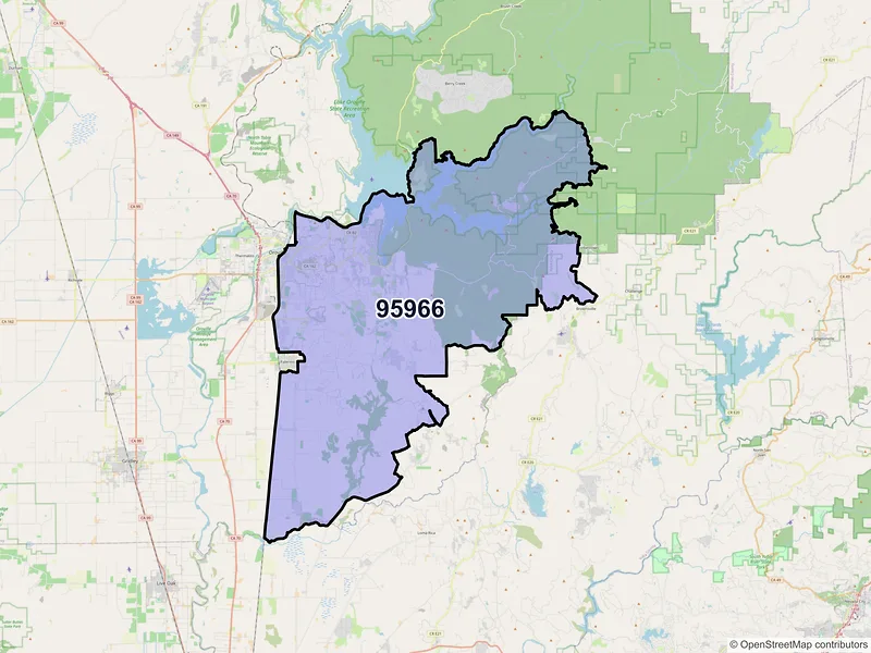 Map of ZIP Code 95966 — Oroville, CA