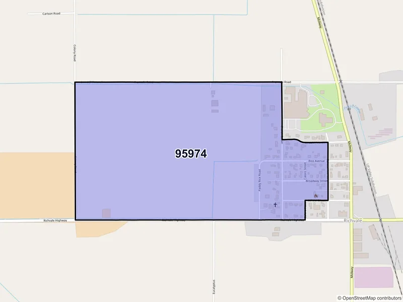 Map of Richvale, California and ZIP codes