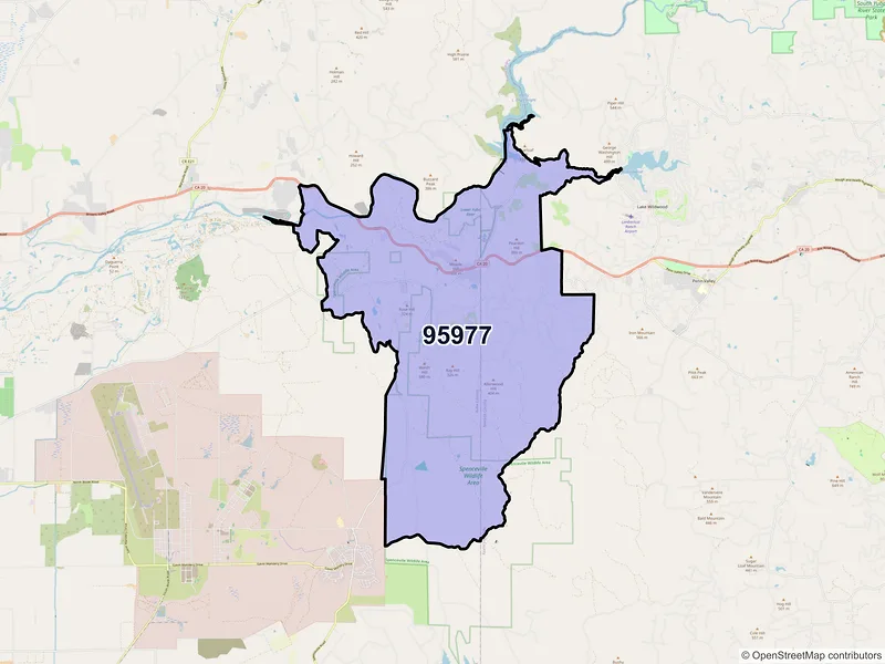 Map of ZIP Code 95977 — Smartsville, CA