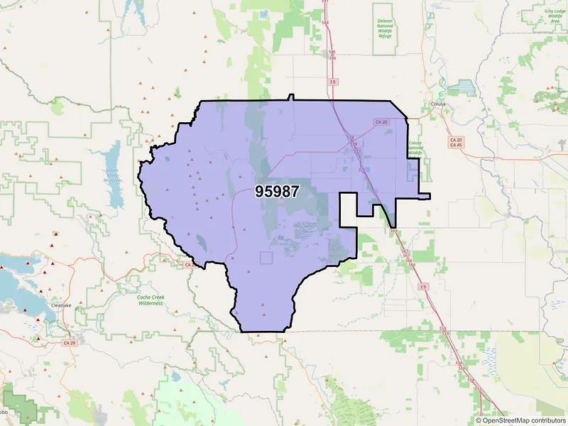 Map of ZIP Code 95987 — Williams, CA