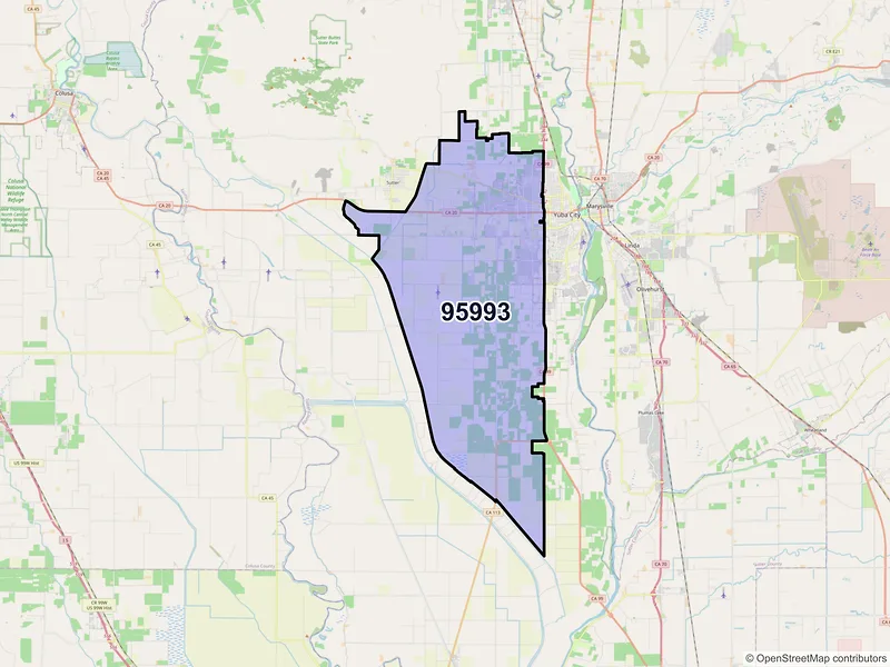 Map of ZIP Code 95993 — Yuba City, CA