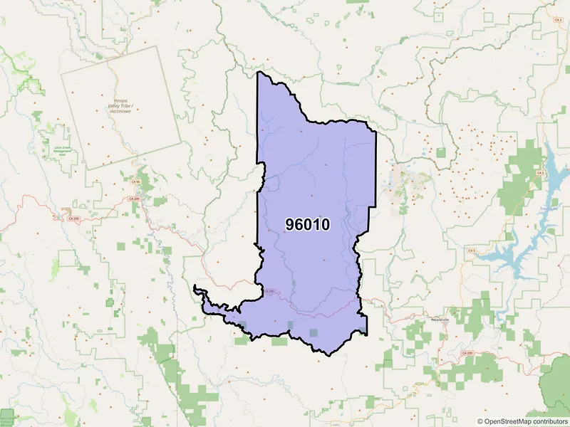Map of ZIP Code 96010 — Big Bar, CA