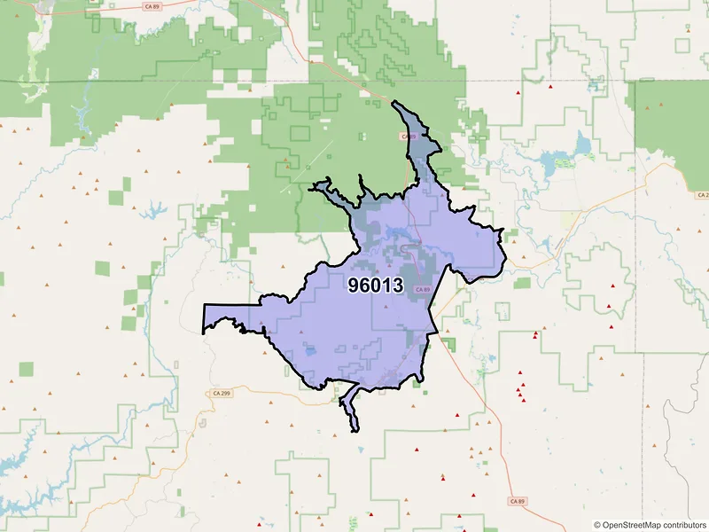 Map of ZIP Code 96013 — Burney, CA
