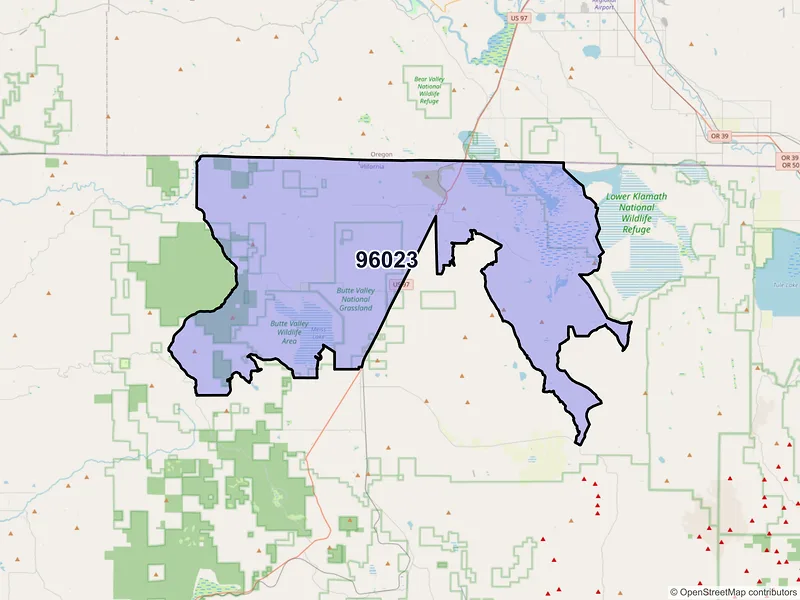 Map of ZIP Code 96023 — Dorris, CA