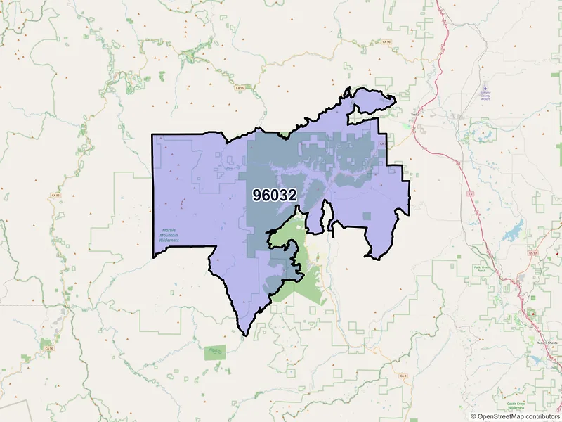 Map of ZIP Code 96032 — Fort Jones, CA