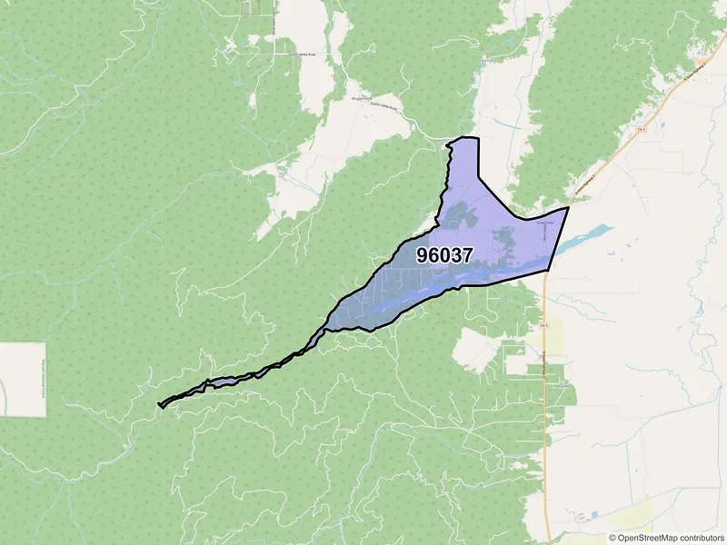 Map of Greenview, California and ZIP codes