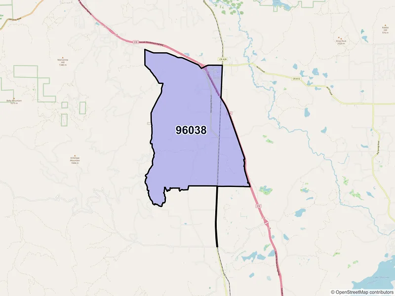 Map of ZIP Code 96038 — Grenada, CA