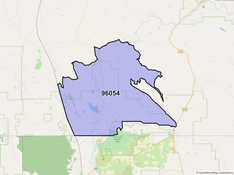 Map of Lookout, California and ZIP codes