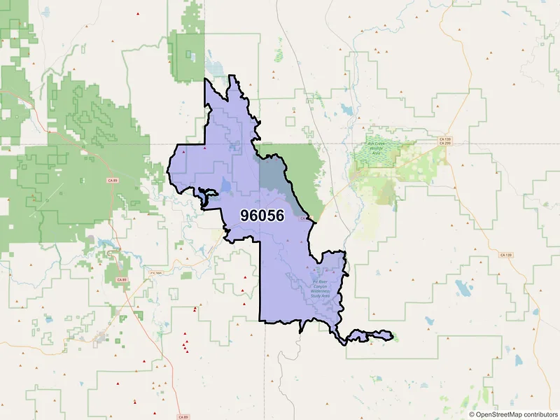 Map of ZIP Code 96056 — Mcarthur, CA