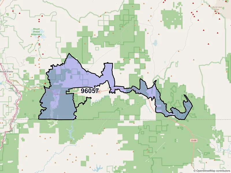 Map of Mccloud, California and ZIP codes