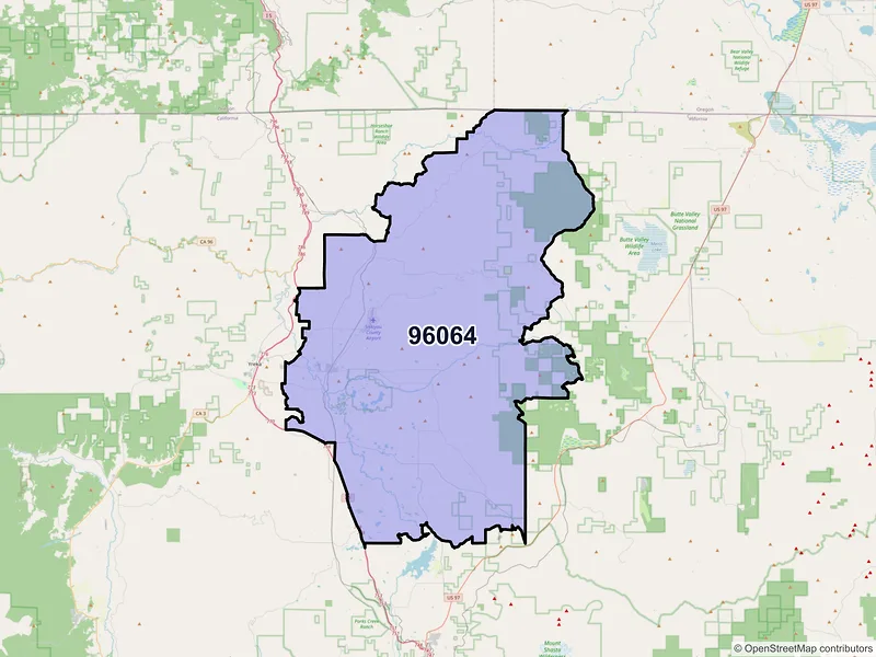 Map of Montague, California and ZIP codes