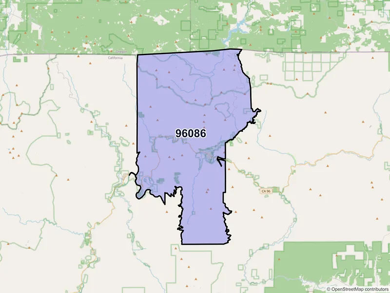 Map of ZIP Code 96086 — Seiad Valley, CA