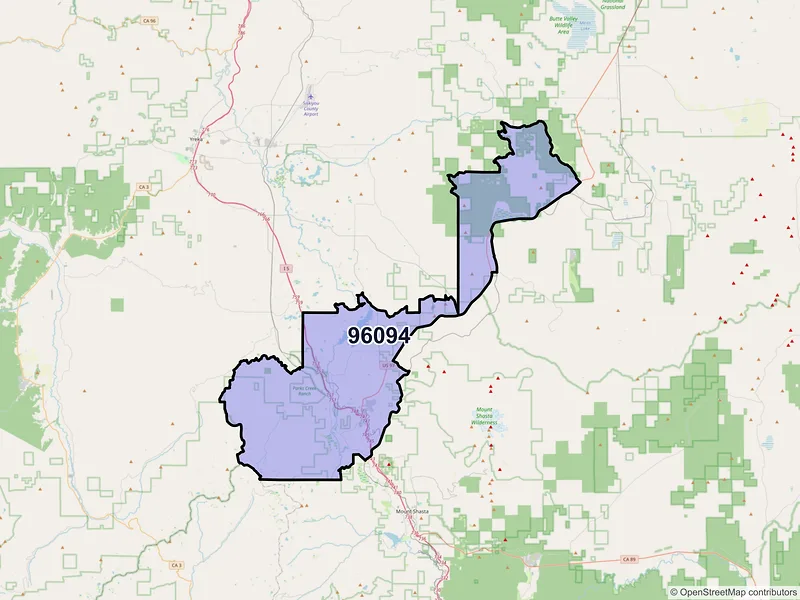 Map of ZIP Code 96094 — Weed, CA