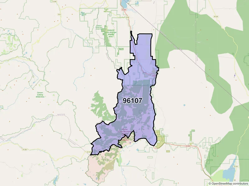 Map of ZIP Code 96107 — Coleville, CA
