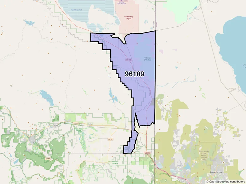 Map of ZIP Code 96109 — Doyle, CA