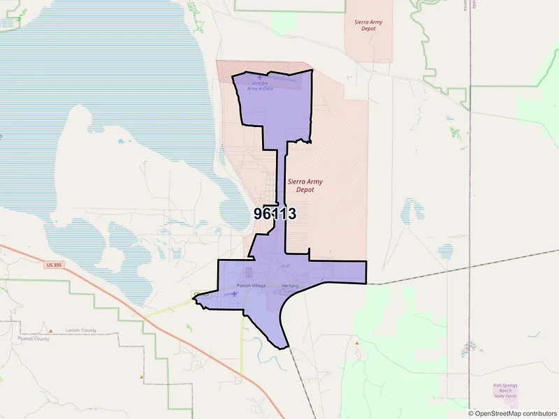 Map of Herlong, California and ZIP codes