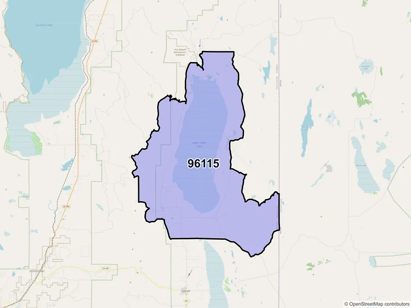 Map of ZIP Code 96115 — Lake City, CA