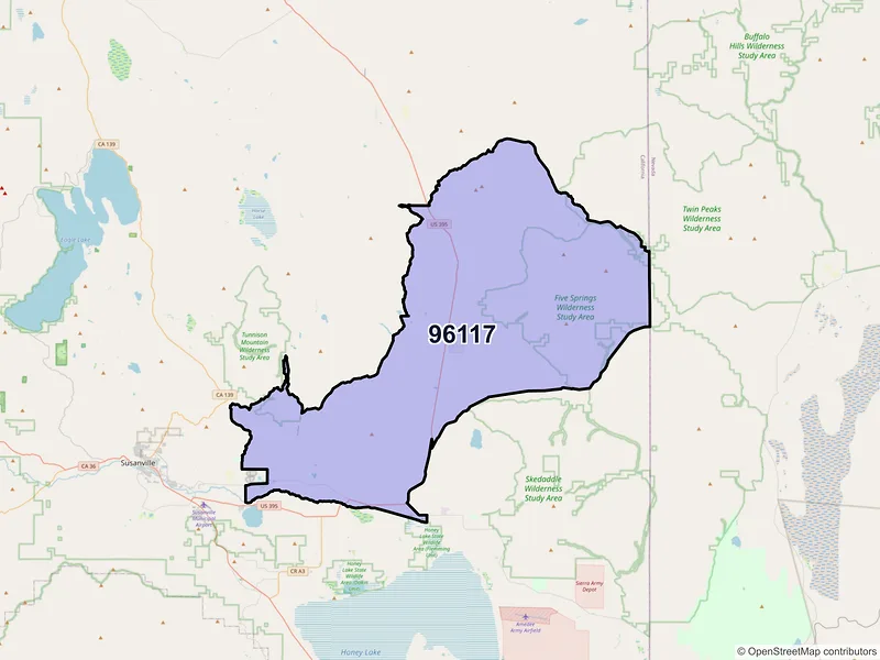 Map of ZIP Code 96117 — Litchfield, CA
