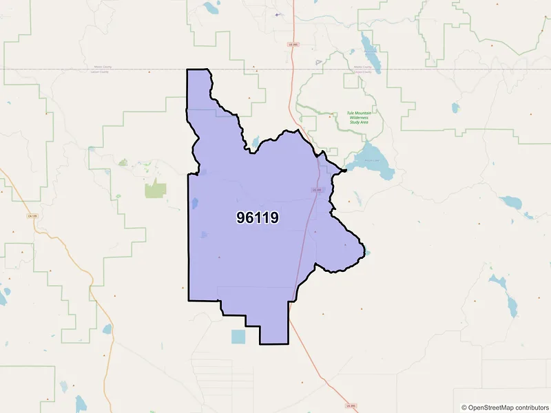 Map of Madeline, California and ZIP codes