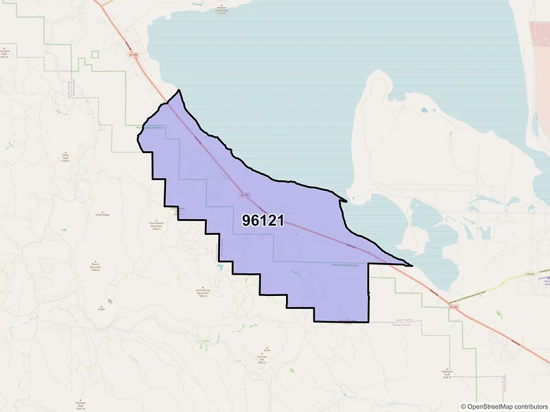 Map of ZIP Code 96121 — Milford, CA
