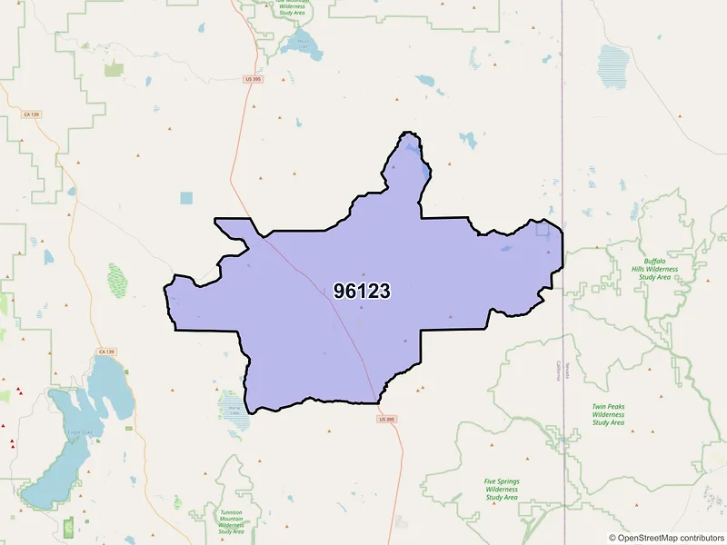 Map of ZIP Code 96123 — Ravendale, CA