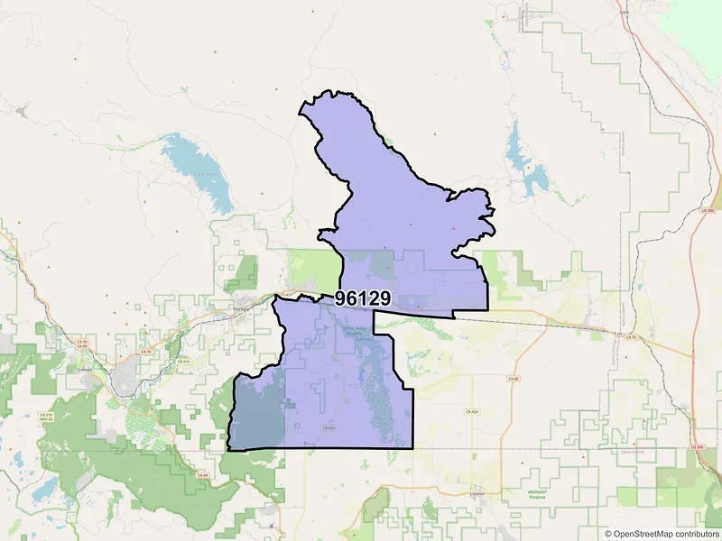 Map of ZIP Code 96129 — Beckwourth, CA