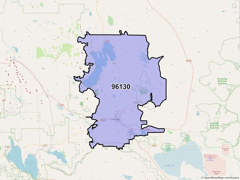 Map of ZIP Code 96130 — Susanville, CA