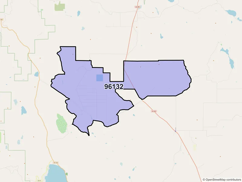 Map of ZIP Code 96132 — Termo, CA