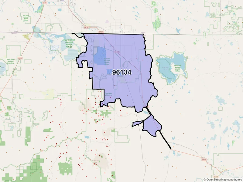 Map of ZIP Code 96134 — Tulelake, CA