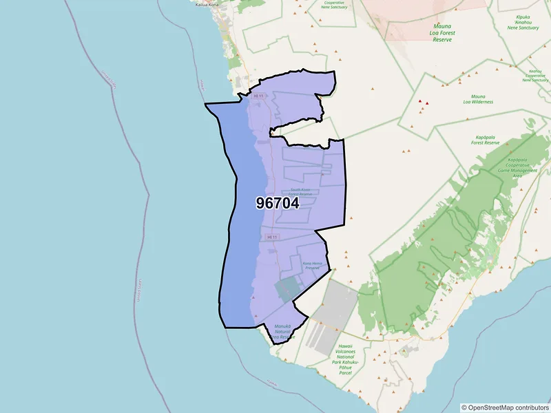 Map of ZIP Code 96704 — Captain Cook, HI