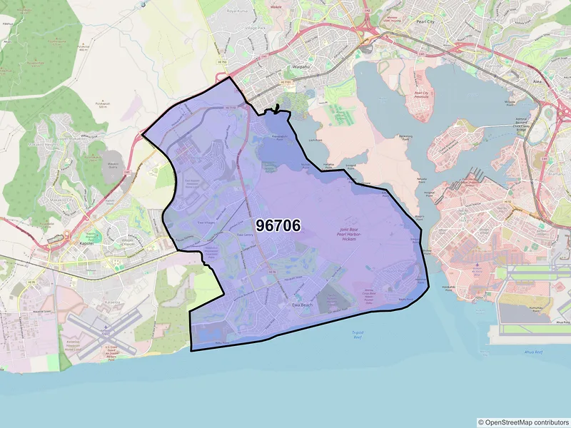 Map of ZIP Code 96706 — Ewa Beach, HI
