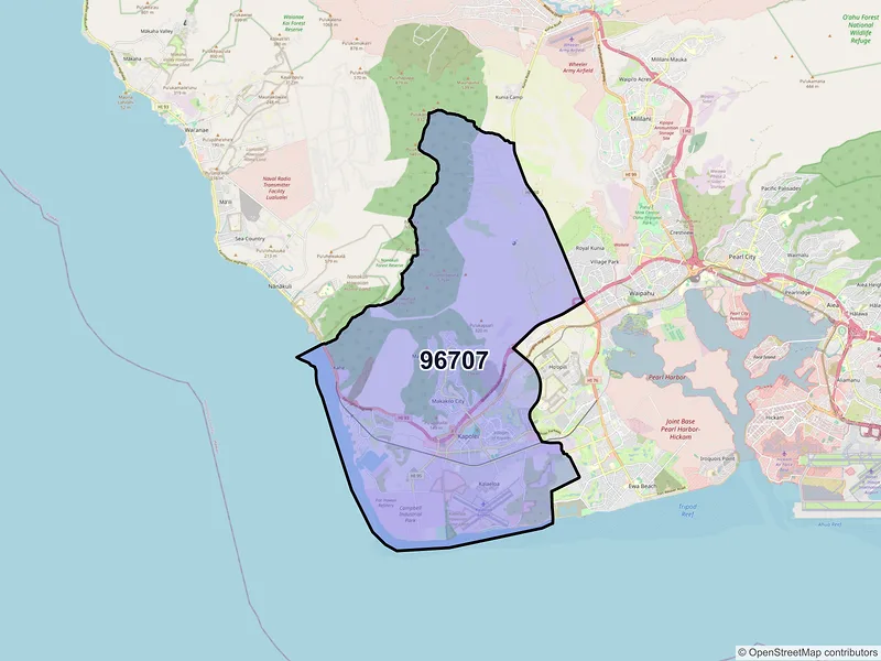 Map of ZIP Code 96707 — Kapolei, HI