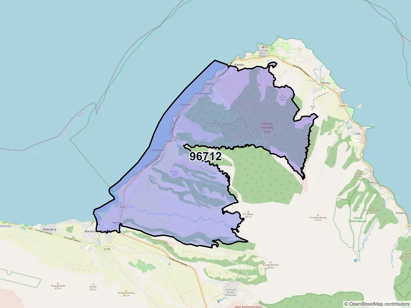 Map of ZIP Code 96712 — Haleiwa, HI