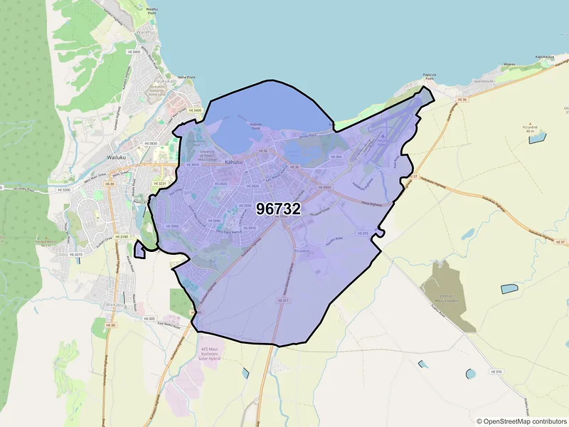 Map of ZIP Code 96732 — Kahului, HI