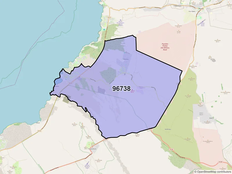 Map of ZIP Code 96738 — Waikoloa, HI