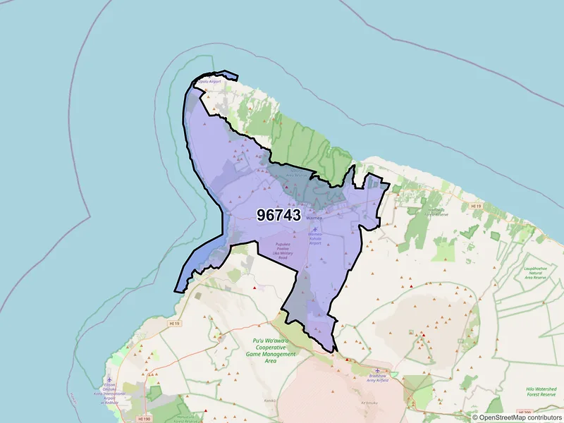 Map of ZIP Code 96743 — Kamuela, HI