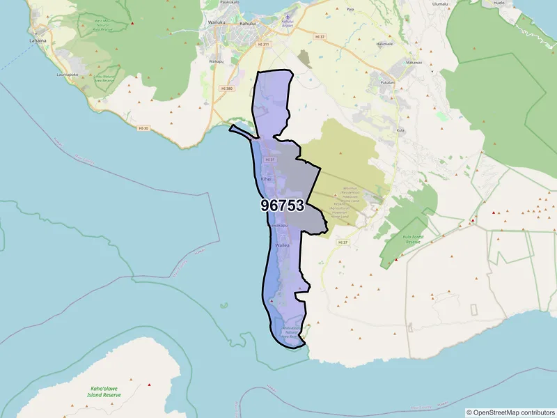 Map of ZIP Code 96753 — Kihei, HI
