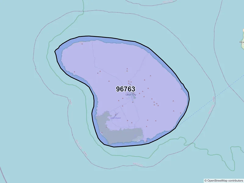 Map of Lanai City, Hawaii and ZIP codes