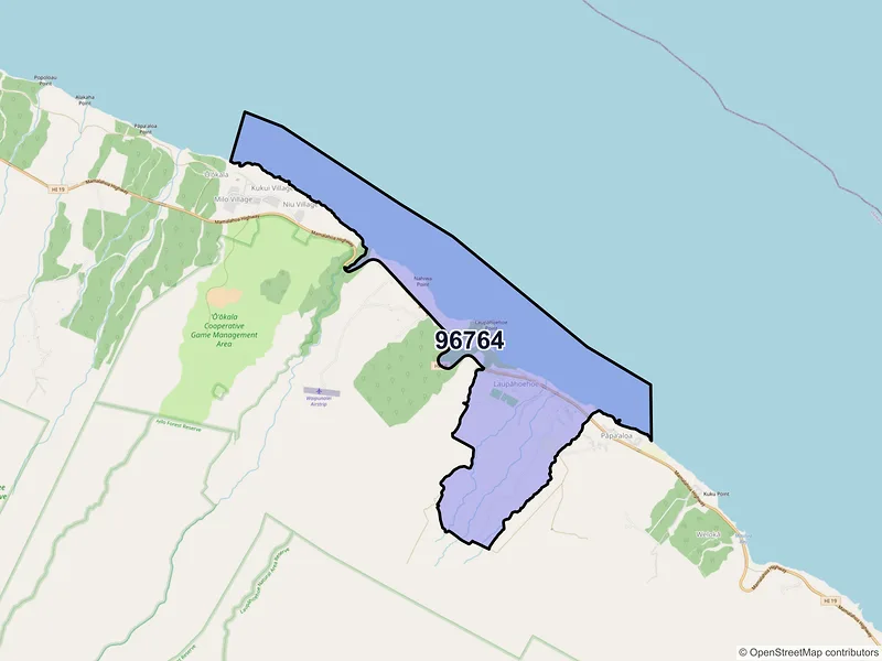 Map of Laupahoehoe, Hawaii and ZIP codes