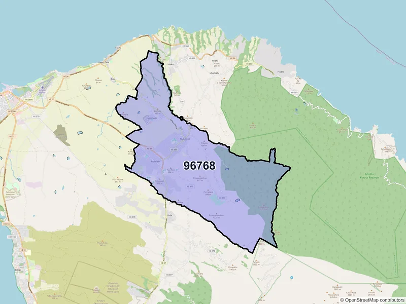 Map of ZIP Code 96768 — Makawao, HI