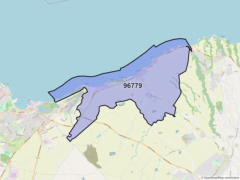 Map of ZIP Code 96779 — Paia, HI