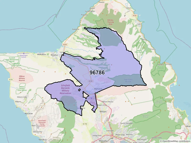 Map of ZIP Code 96786 — Wahiawa, HI