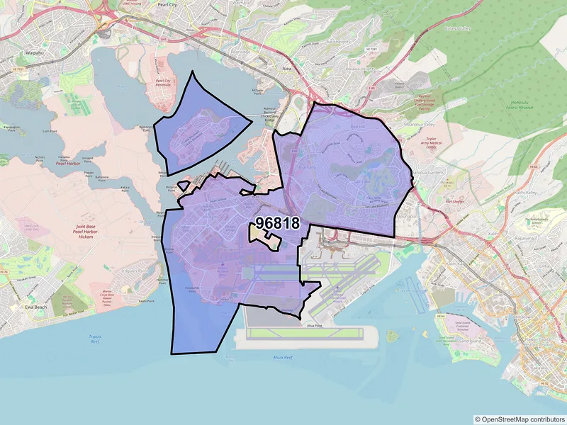 Map of ZIP Code 96818 — Honolulu, HI