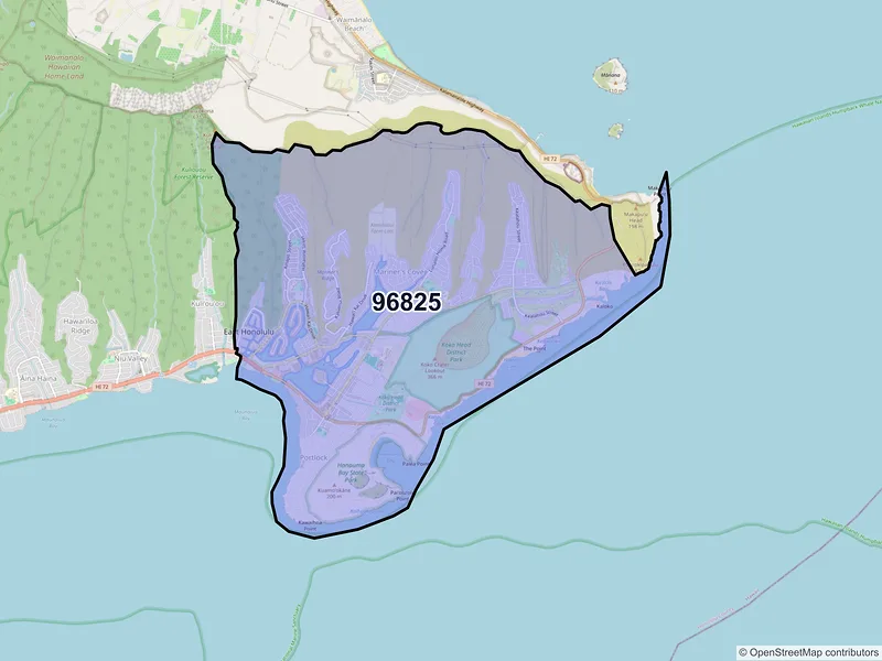 Map of ZIP Code 96825 — Honolulu, HI