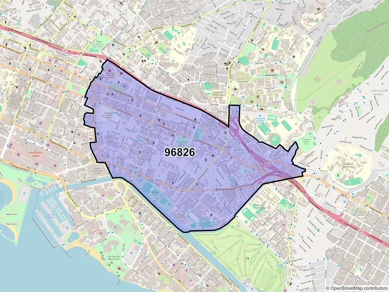 Map of ZIP Code 96826 — Honolulu, HI