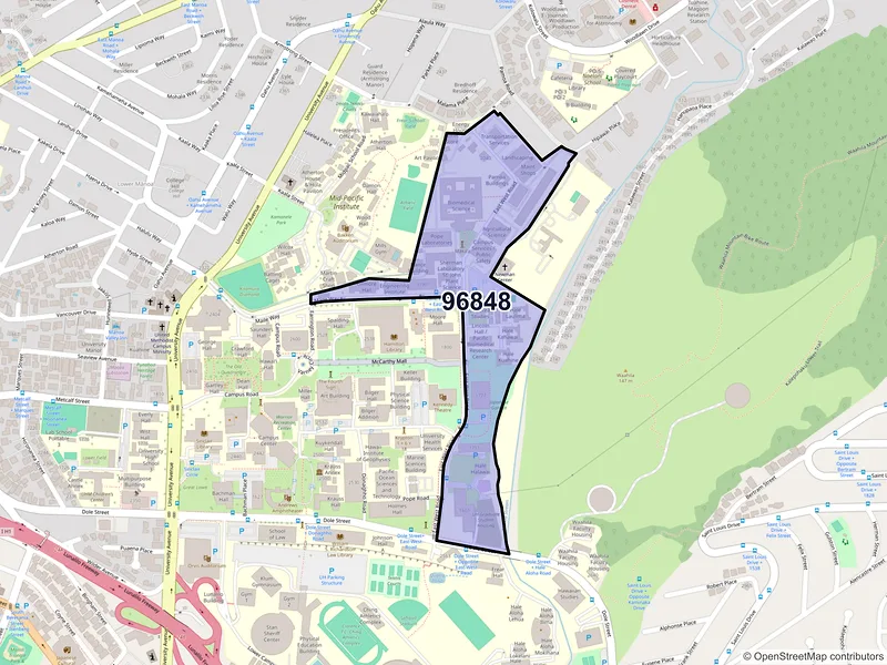 Map of ZIP Code 96848 — Honolulu, HI
