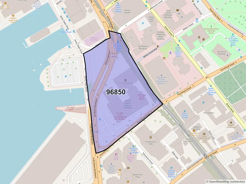 Map of ZIP Code 96850 — Honolulu, HI