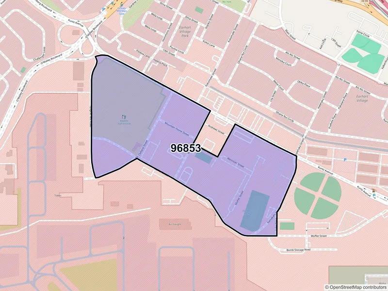 Map of ZIP Code 96853 — JBPHH, HI