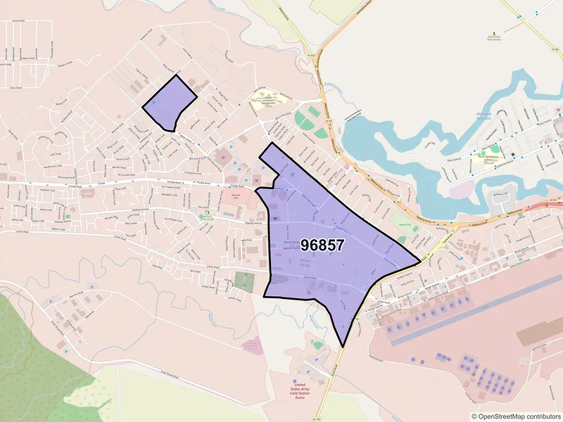 Map of ZIP Code 96857 — Schofield Barracks, HI
