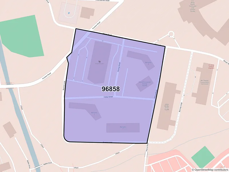 Map of ZIP Code 96858 — Fort Shafter, HI